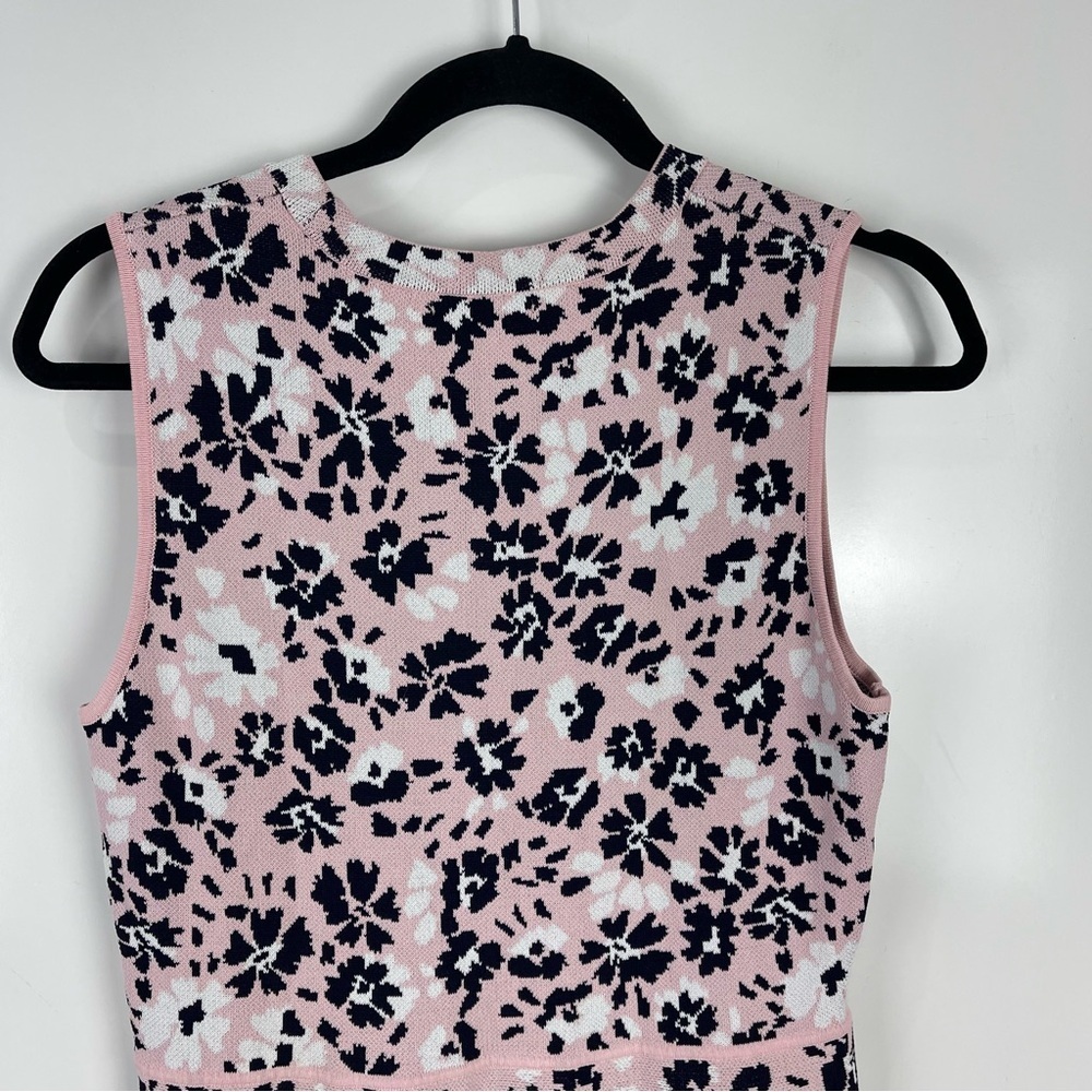 Eliza J Sleeveless Floral Dress Pink Blue Fit & Flare Work Party Spring Large - Picture 9 of 9